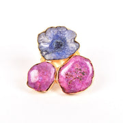 Handcrafted Alloy Metal and Cutstone Ring 10022151