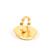Handcrafted Alloy Metal and Cutstone Ring 10022152