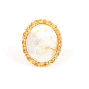 Handcrafted Alloy Metal and Cutstone Ring 10022152