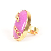 Handcrafted Alloy Metal and Cutstone Ring 10022153