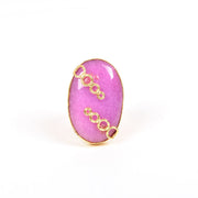 Handcrafted Alloy Metal and Cutstone Ring 10022153