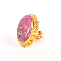 Handcrafted Alloy Metal and Cutstone Ring 10022154