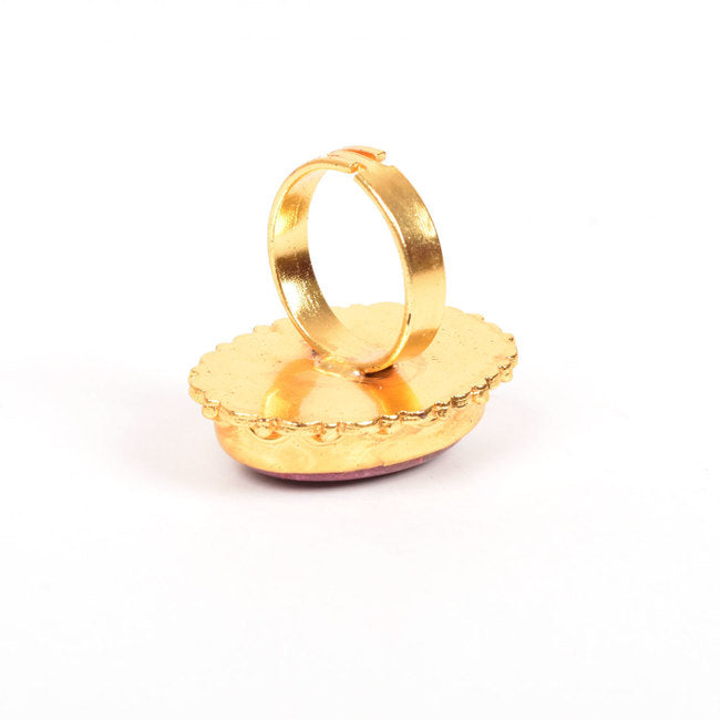 Handcrafted Alloy Metal and Cutstone Ring 10022154