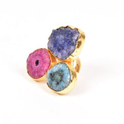 Handcrafted Alloy Metal and Cutstone Ring 10022156