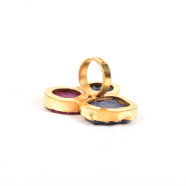 Handcrafted Alloy Metal and Cutstone Ring 10022156