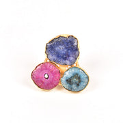 Handcrafted Alloy Metal and Cutstone Ring 10022156