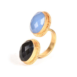 Handcrafted Alloy Metal and Cutstone Ring 10022270