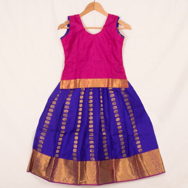 6 to 10 Yrs Size Pure Silk Kanchipuram Pattu Pavadai 10052940
