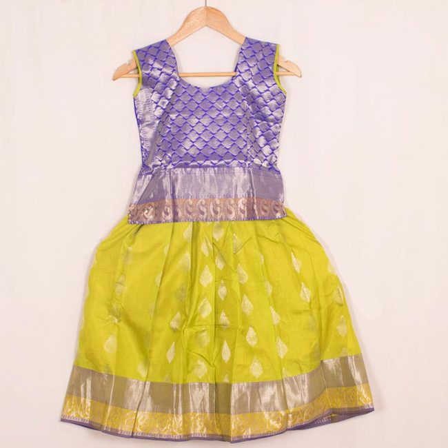 6 to 10 Yrs Size Pure Silk Kanchipuram Pattu Pavadai 10053086