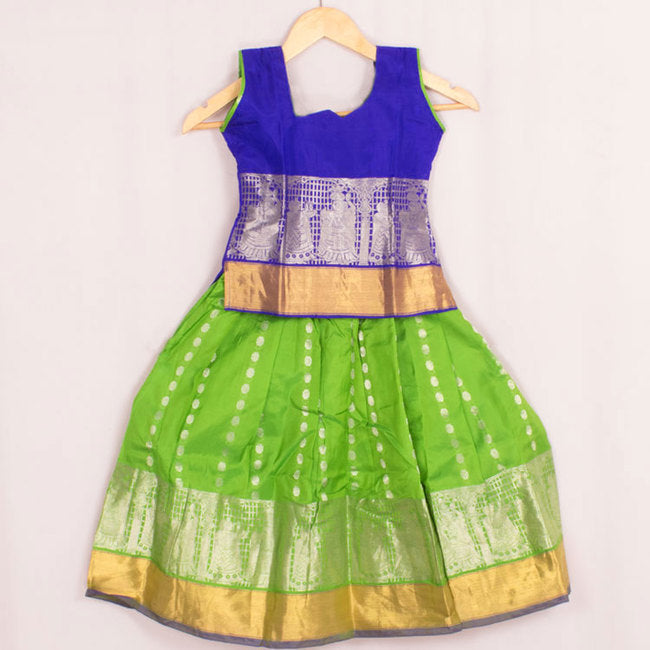 6 to 10 Yrs Size Pure Silk Kanchipuram Pattu Pavadai 10053111