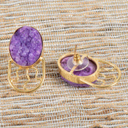 Handcrafted Alloy Metal and Druzy Earrings 10001603