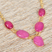 Handcrafted Alloy Metal and Cutstone Necklace 10001613