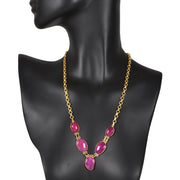 Handcrafted Alloy Metal and Cutstone Necklace 10001613