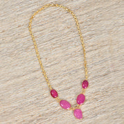 Handcrafted Alloy Metal and Cutstone Necklace 10001613