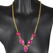 Handcrafted Alloy Metal and Cutstone Necklace 10001613