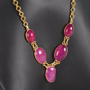 Handcrafted Alloy Metal and Cutstone Necklace 10001613