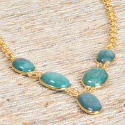 Handcrafted Alloy Metal and Cutstone Necklace 10001616