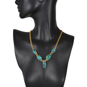 Handcrafted Alloy Metal and Cutstone Necklace 10001616