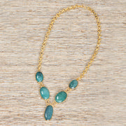 Handcrafted Alloy Metal and Cutstone Necklace 10001616