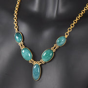 Handcrafted Alloy Metal and Cutstone Necklace 10001616