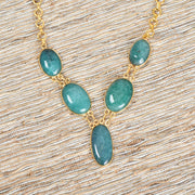 Handcrafted Alloy Metal and Cutstone Necklace 10001616