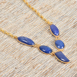 Handcrafted Alloy Metal and Cutstone Necklace 10001617