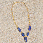 Handcrafted Alloy Metal and Cutstone Necklace 10001617