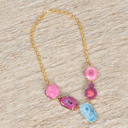 Handcrafted Alloy Metal and Druzy Necklace 10001618