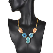 Handcrafted Alloy Metal and Druzy Necklace 10001619