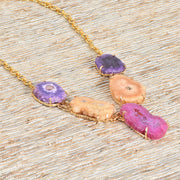 Handcrafted Alloy Metal and Druzy Necklace 10001621