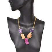 Handcrafted Alloy Metal and Druzy Necklace 10001621