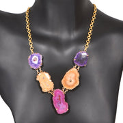 Handcrafted Alloy Metal and Druzy Necklace 10001621