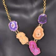 Handcrafted Alloy Metal and Druzy Necklace 10001621