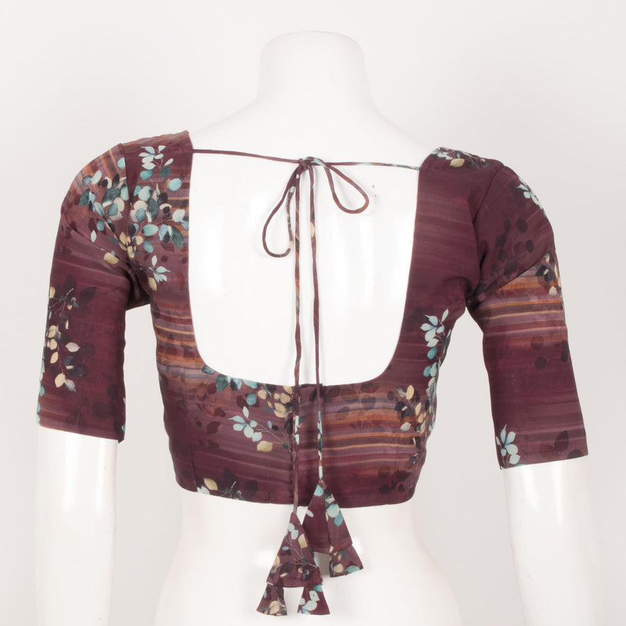 Digital Printed Georgette Blouse with Tie-Up Back and Padding