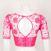 Embroidered Sequins Work Net Satin Silk Blouse with Padding 