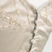 Embroidered Sequin Work Net Satin Silk Blouse  10060378