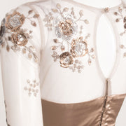 Embroidered Sequin Work Net Satin Silk Blouse 10060383