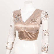 Embroidered Sequin Work Net Satin Silk Blouse 10060383