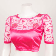 Embroidered Sequin Work Net Satin Silk Blouse 10060376