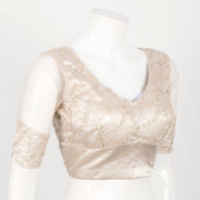 Embroidered Sequin Work Net Satin Silk Blouse  10060378