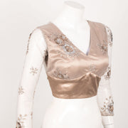 Embroidered Sequin Work Net Satin Silk Blouse 10060383