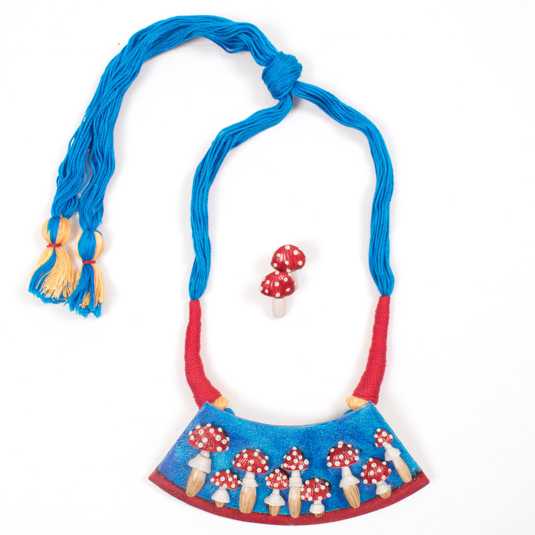 Handcrafted Ceramic Necklace and Earring Set 10019689