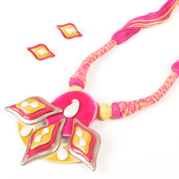 Handcrafted Ceramic Necklace and Earring Set 10021799