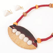 Handcrafted Ceramic Necklace and Earring Set 10021800