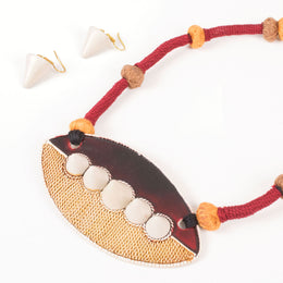 Handcrafted Ceramic Necklace and Earring Set 10021800