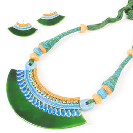 Handcrafted Ceramic Necklace and Earring Set 10021804