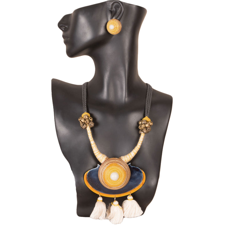 Handcrafted Ceramic Necklace and Earring Set 10021809
