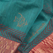 Maroon Hand Block Printed Chanderi Saree 10030028