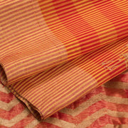 Red Hand Block Printed Chanderi Saree 10030037