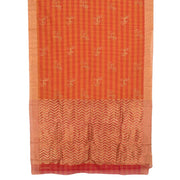 Red Hand Block Printed Chanderi Saree 10030037